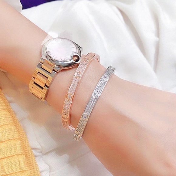 Shine Love V Stainless Steel Bracelets SET of  3 Zirconium - Picture 2 of 5